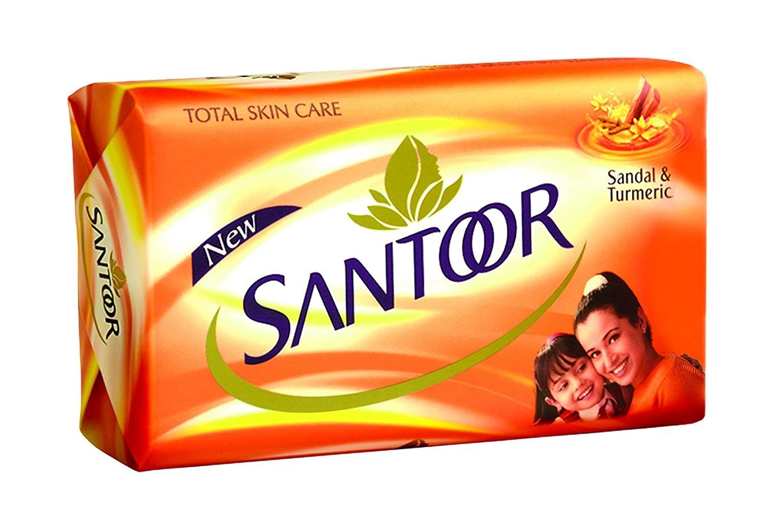Santoor Orange Soap - Sandal & Turmeric, 150g